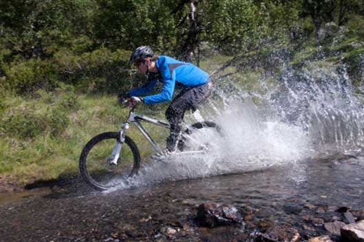 photo of a mountain biker near Donner Pass, CA