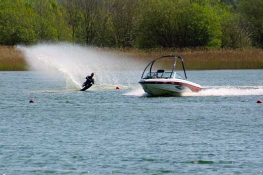 photo of water skier on a lake near Donner Summit, CA